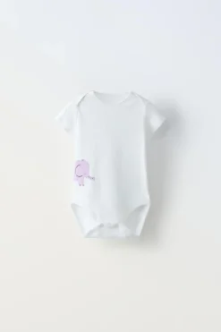 1 MÊS - 3 ANOS/ PACK DE CINCO BODIES ANIMAIZINHOS-ZARA New