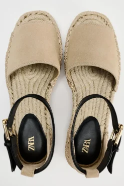 ZARA Sapatos^ALPERCATA COM PULSEIRA Castanho-areia