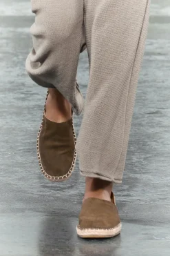 ZARA Sapatos^ALPERGATA EM PELE Castanho