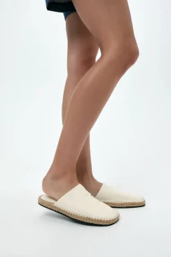 ZARA Sapatos^ALPERGATA MULE DE PELE Branco