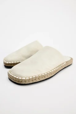 ZARA Sapatos^ALPERGATA MULE DE PELE Branco