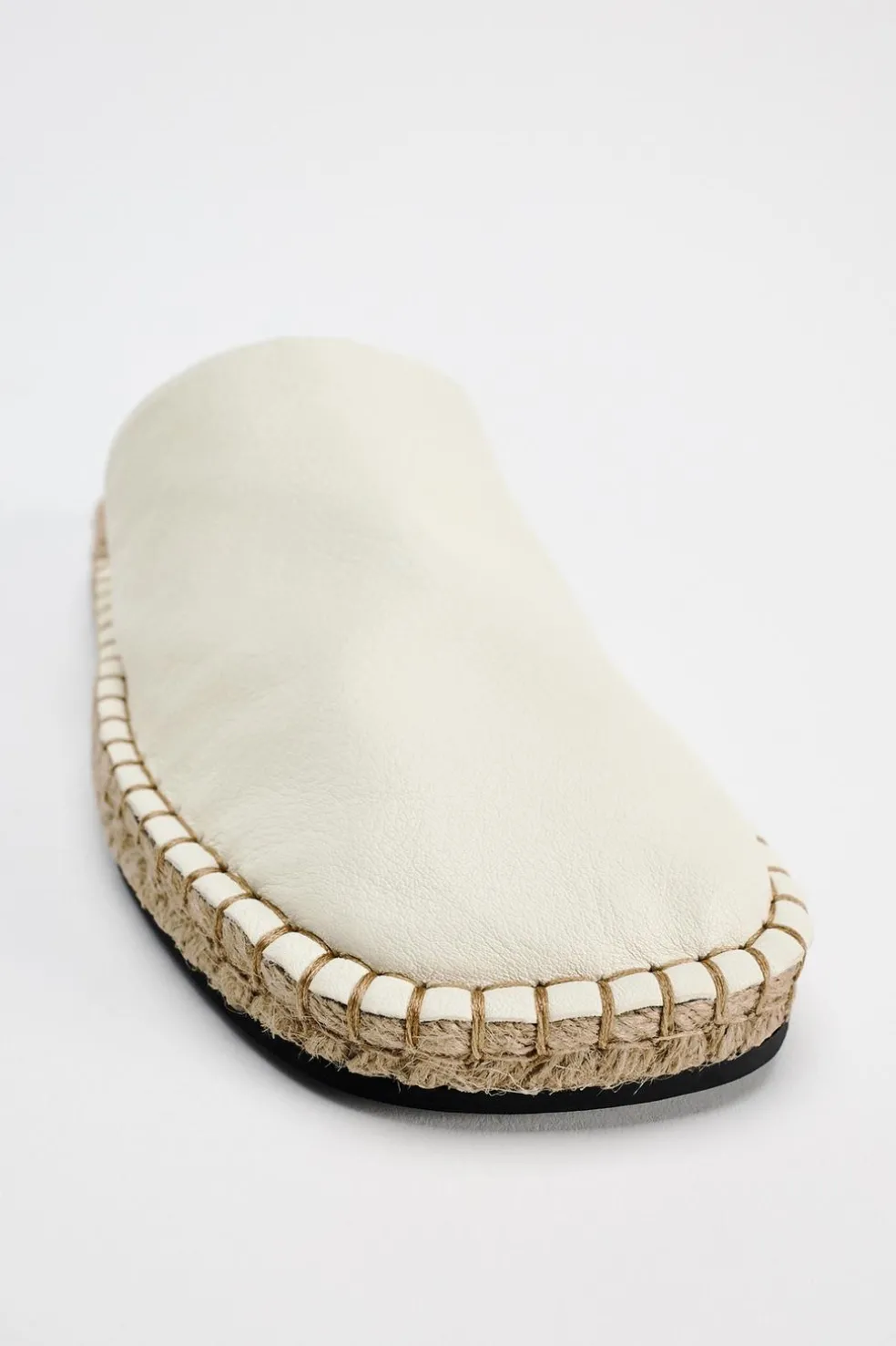 ZARA Sapatos^ALPERGATA MULE DE PELE Branco