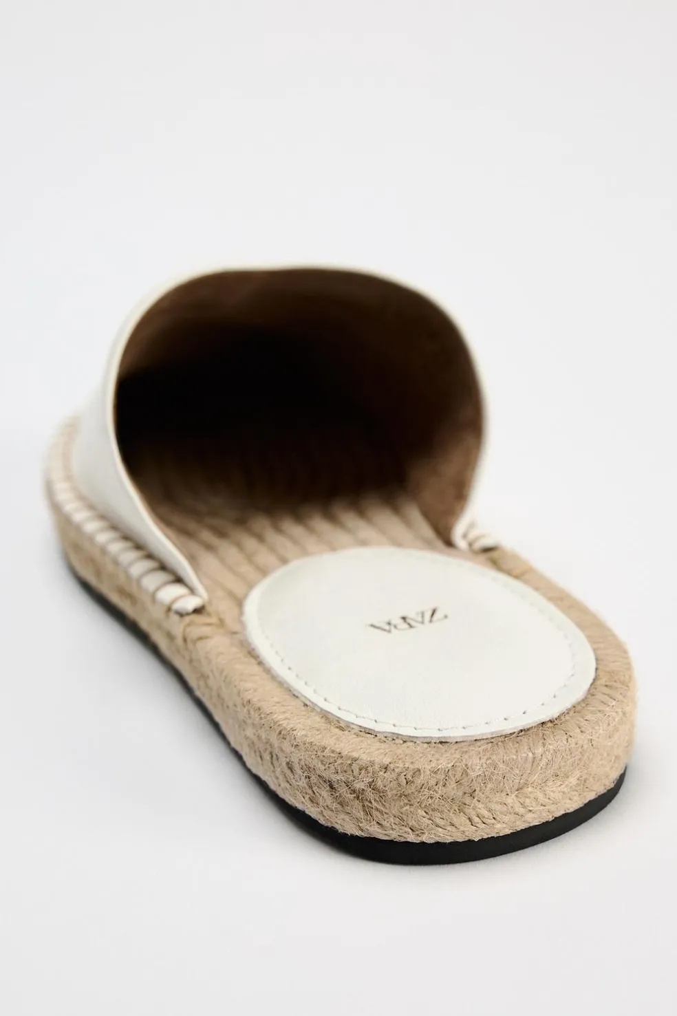 ZARA Sapatos^ALPERGATA MULE DE PELE Branco