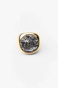 ZARA Acessórios / Bijuteria^ANEL COM MEDALHA TEXTURIZADA Prata