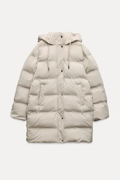 ZARA Sobretudos / Anoraques|Winter Layersnew^ANORAQUE ACOLCHOADO COM CAPUZ WINDPROOF Cru