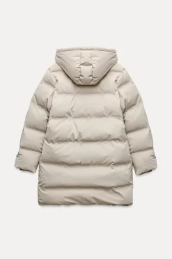 ZARA Sobretudos / Anoraques|Winter Layersnew^ANORAQUE ACOLCHOADO COM CAPUZ WINDPROOF Cru
