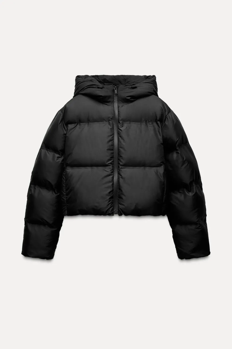 ZARA Sobretudos / Anoraques^ANORAQUE ACOLCHOADO IMPERMEÁVEL Preto