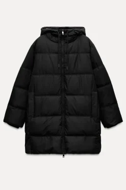 ZARA Sobretudos / Anoraques^ANORAQUE COM CAPUZ WATER AND WIND PROTECTION Preto