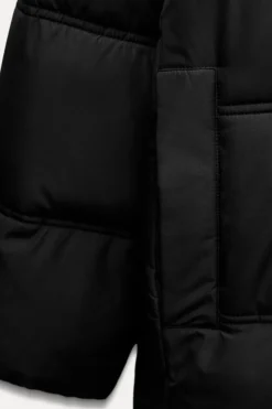 ZARA Sobretudos / Anoraques^ANORAQUE COM CAPUZ WATER AND WIND PROTECTION Preto