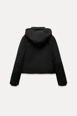 ZARA Sobretudos / Anoraques^ANORAQUE CURTO WATER AND WIND PROTECTION Preto