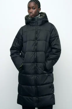 ZARA Sobretudos / Anoraques^ANORAQUE REVERSÍVEL COMPRIDO WATER AND WIND PROTECTION Preto