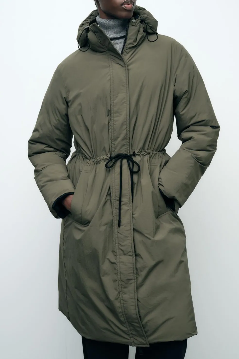 ZARA Sobretudos / Anoraques^ANORAQUE REVERSÍVEL COMPRIDO WATER AND WIND PROTECTION Preto