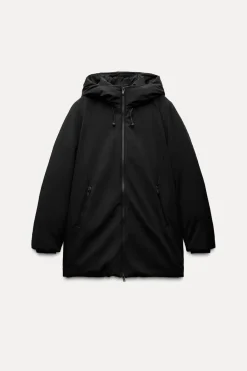 ZARA Sobretudos / Anoraques^ANORAQUE WATER AND WIND PROTECTION Preto