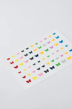AUTOCOLANTES FACIAIS COM GLITTER E BORBOLETAS-ZARA New