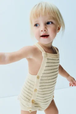 BABYGROW DE MALHA ÀS RISCAS COM BOTÕES-ZARA Outlet