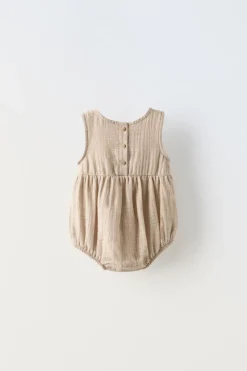 BABYGROW EM CREPE COM BORDADO-ZARA Fashion
