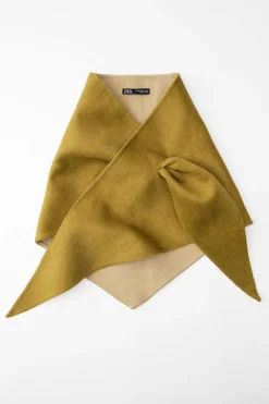 ZARA Acessórios / Bijuteria^BANDANA COM LÃ Camel-claro