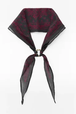 ZARA Acessórios / Bijuteria^BANDANA COM SEDA E ARGOLA Preto