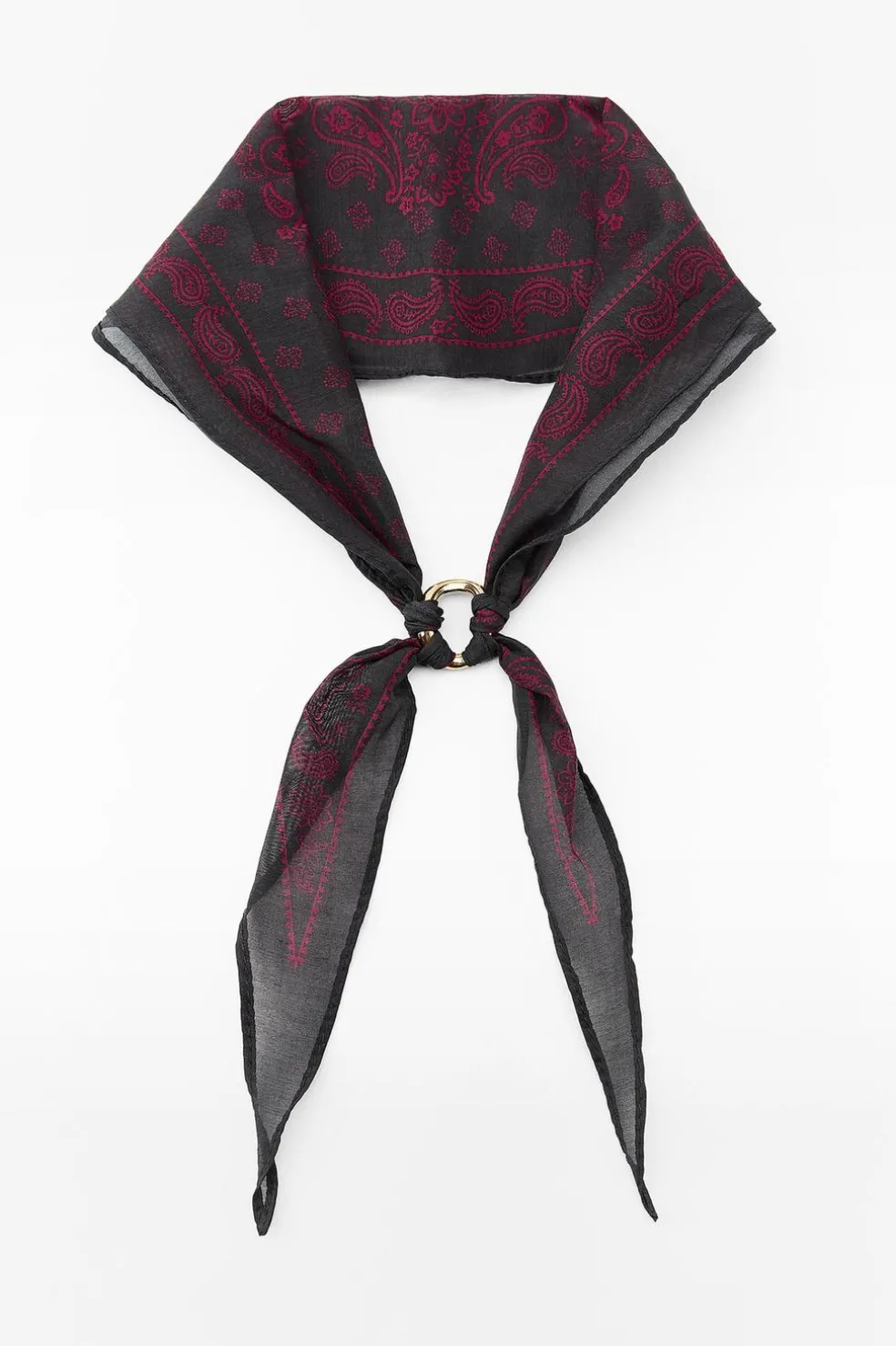 ZARA Acessórios / Bijuteria^BANDANA COM SEDA E ARGOLA Preto