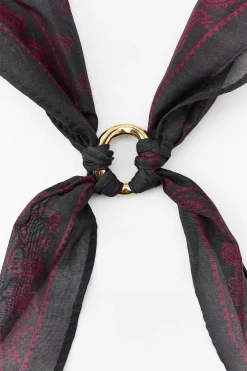 ZARA Acessórios / Bijuteria^BANDANA COM SEDA E ARGOLA Preto