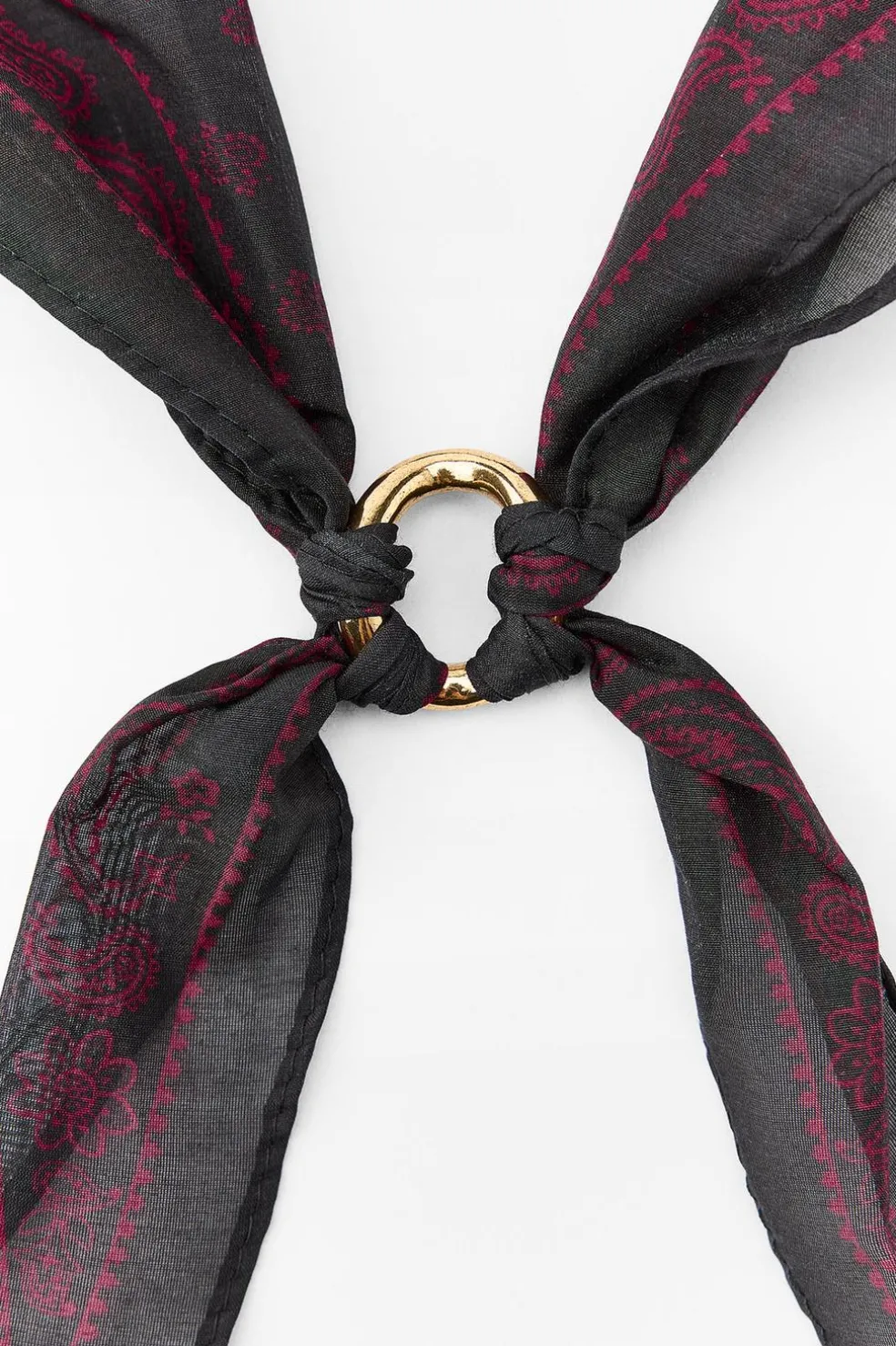 ZARA Acessórios / Bijuteria^BANDANA COM SEDA E ARGOLA Preto
