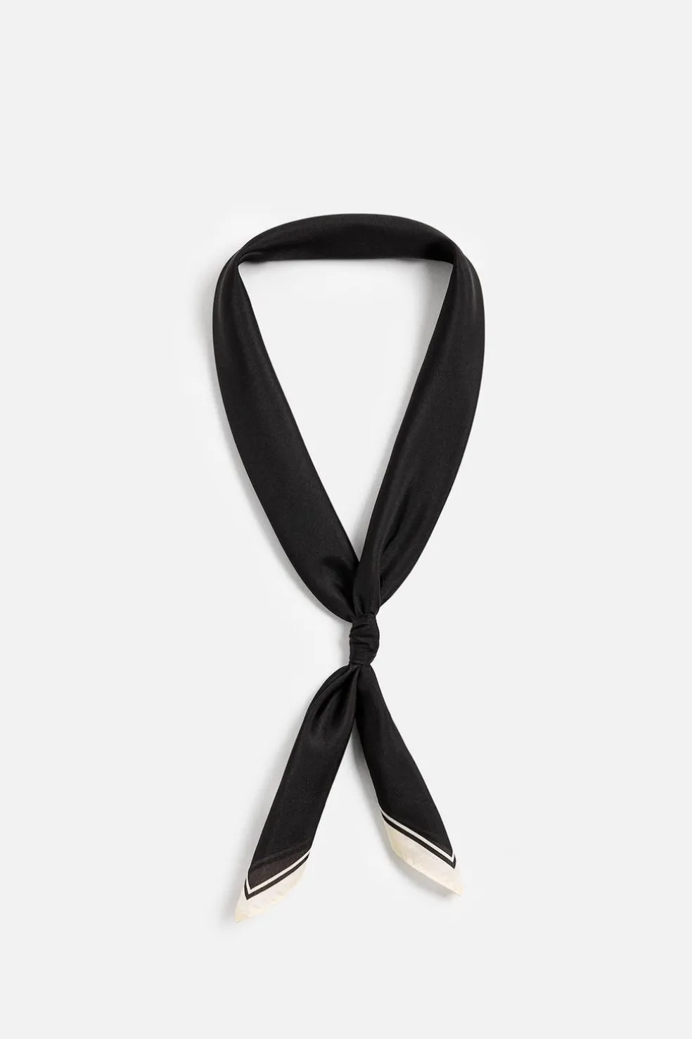 ZARA Acessórios^BANDANA DE SEDA EM CONTRASTE Preto