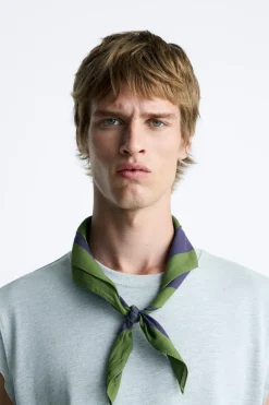 ZARA Acessórios^BANDANA ESTAMPADO EM CONTRASTE Azulão