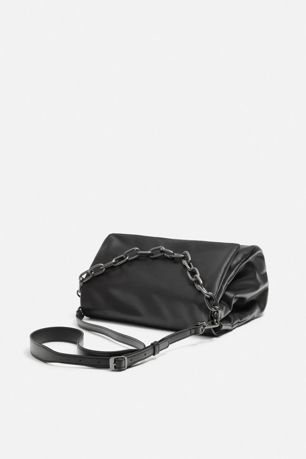 ZARA Malas / Mochilas^BANDOLERA SOLAPA CADENA Preto