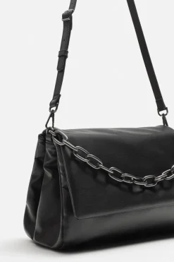 ZARA Malas / Mochilas^BANDOLERA SOLAPA CADENA Preto