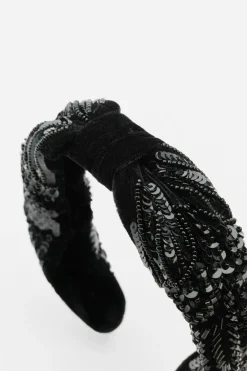 ZARA Acessórios / Bijuteria|Lingerie^BANDOLETE DE VELUDO COM MISSANGAS Preto