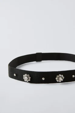 BANDOLETE ELÁSTICO COM FLORES E JOIAS-ZARA Store