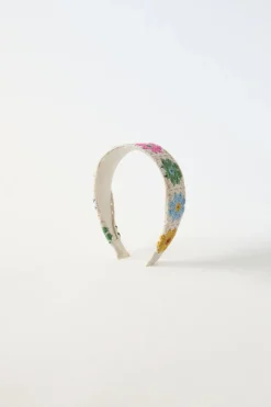 BANDOLETE RÍGIDA COM FLORES E CROCHET-ZARA Shop
