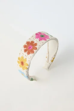 BANDOLETE RÍGIDA COM FLORES E CROCHET-ZARA Shop