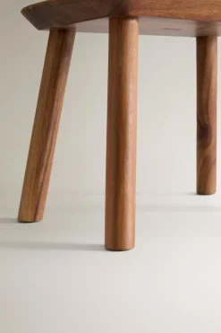 ZARA Móveis|Móveis^BANQUETA MADEIRA DE ACÁCIA BISELADA Castanho