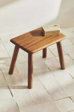 ZARA Móveis|Móveis^BANQUETA MADEIRA DE ACÁCIA BISELADA Castanho