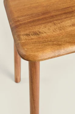 ZARA Móveis|Móveis^BANQUETA MADEIRA DE ACÁCIA BISELADA Castanho