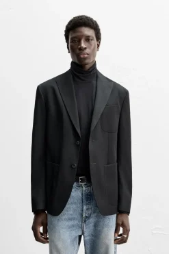 ZARA Blazers^BLAZER 100% LÃ Preto