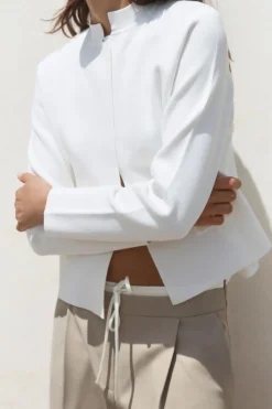 ZARA Blazers / Coletes^BLAZER ABERTO DE MALHA LISA Branco
