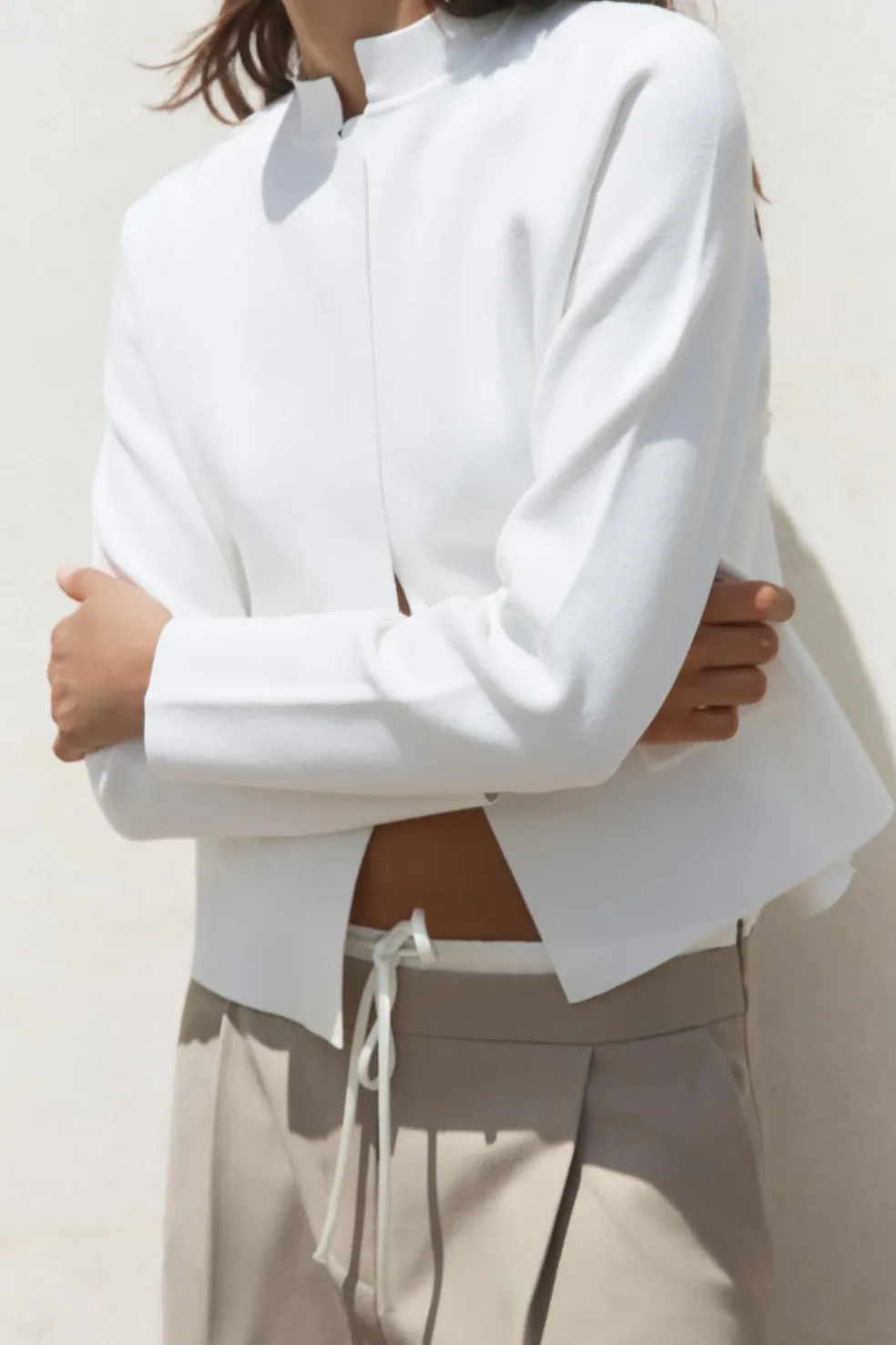 ZARA Blazers / Coletes^BLAZER ABERTO DE MALHA LISA Branco