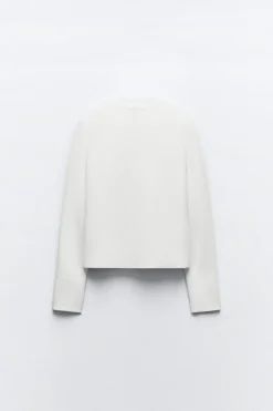 ZARA Blazers / Coletes^BLAZER ABERTO DE MALHA LISA Branco
