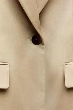 ZARA Blazers / Coletes^BLAZER ACETINADO OVERSIZE torrado