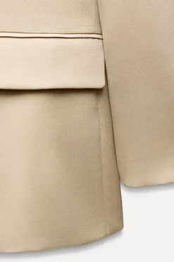ZARA Blazers / Coletes^BLAZER ACETINADO OVERSIZE torrado