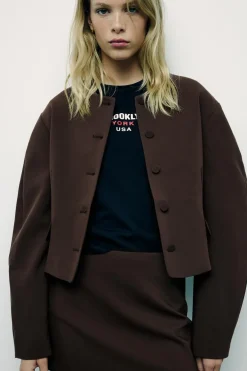ZARA Blusões^BLAZER BALLON Castanho