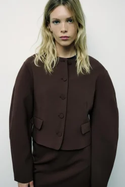 ZARA Blusões^BLAZER BALLON Castanho