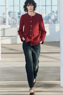ZARA Blazers / Coletes^BLAZER BOTÕES ZW COLLECTION Borgonha