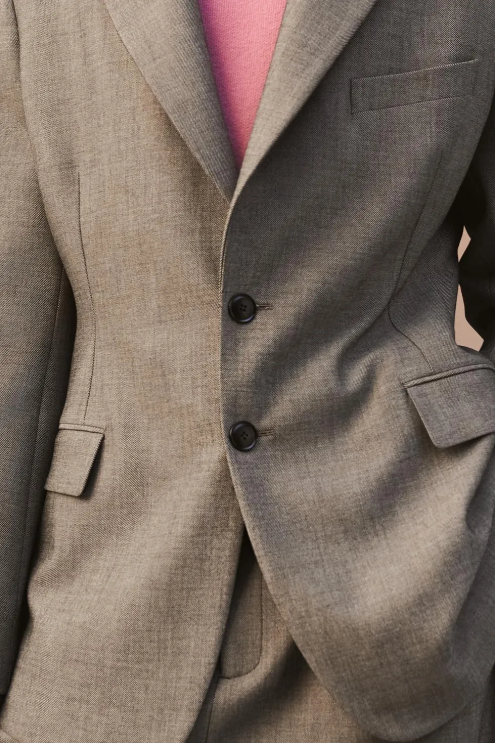 ZARA Blazers^BLAZER CINTADO LIMITED EDITION Cru / Preto