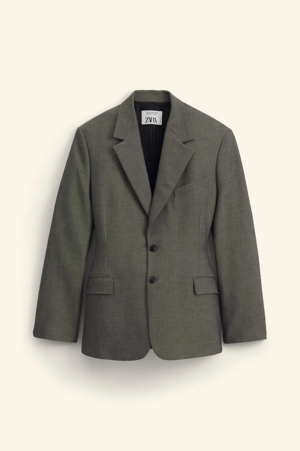 ZARA Blazers^BLAZER CINTADO LIMITED EDITION Cru / Preto
