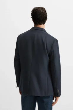 ZARA Blazers^BLAZER COM ESTRUTURA COM LÃ Azul-marinho