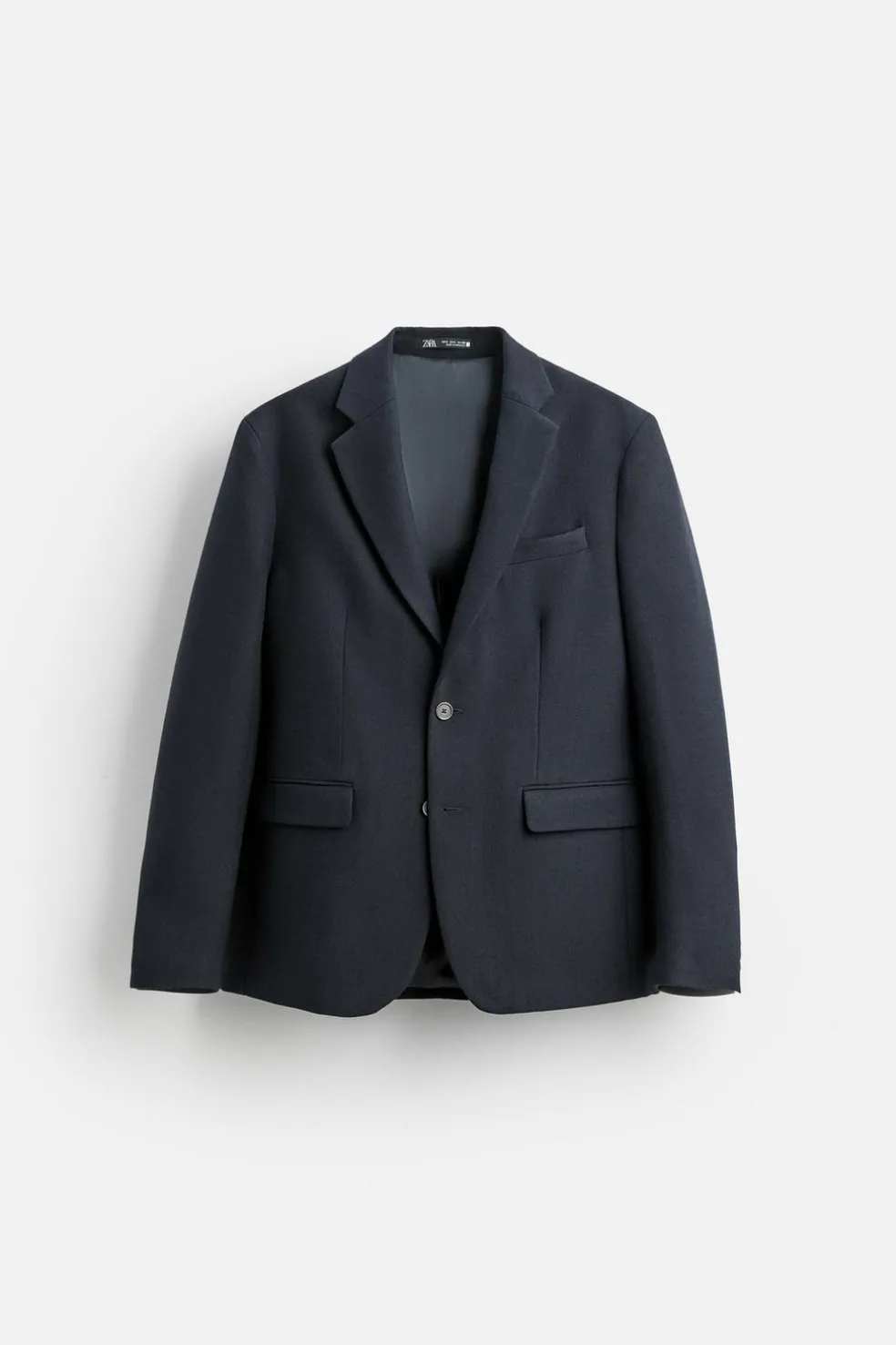 ZARA Blazers^BLAZER COM ESTRUTURA COM LÃ Azul-marinho