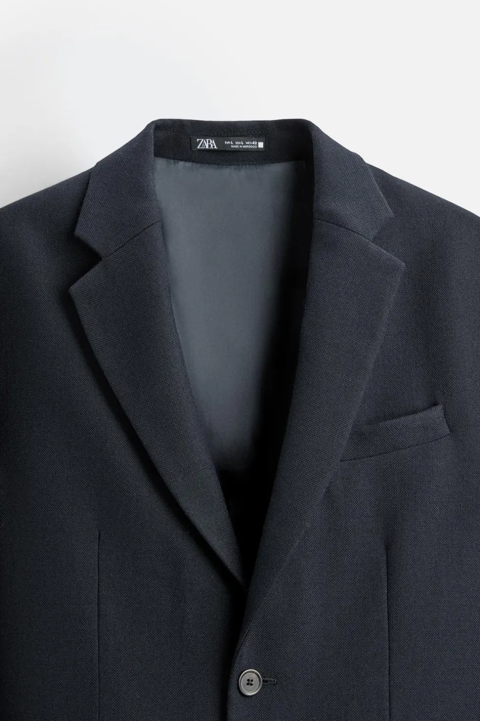 ZARA Blazers^BLAZER COM ESTRUTURA COM LÃ Azul-marinho